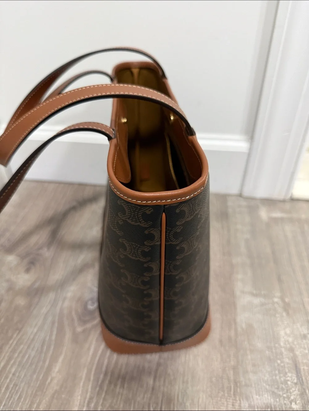 Celine Small Cabas Triomphe Canvas&Calfskin